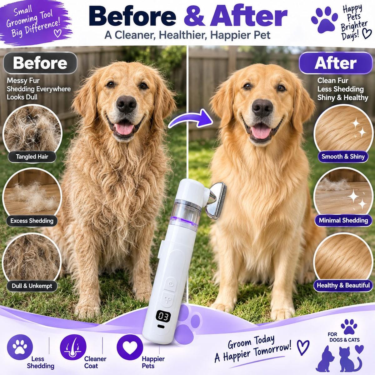 Two-in-one Electric Pet Hair Removal Knot Untying Comb